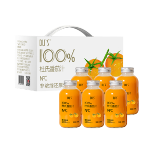 DU'S杜氏NFC番茄汁100%鮮榨果蔬汁非濃縮無蔗糖0添加 270ml*6瓶/箱 【黃】2箱量販裝