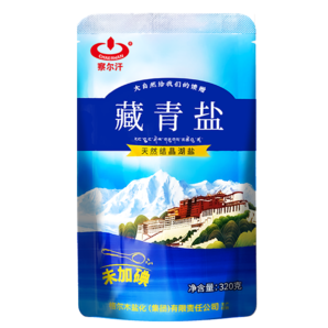 察爾汗藏青鹽未加碘天然湖鹽0添加青海湖鹽調(diào)味品不含抗結(jié)劑食用鹽 未加碘320g*10袋（共3200g）