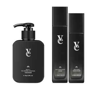 VE水乳套裝面部保濕控油護(hù)膚品凈透禮盒長(zhǎng)久深層保濕送男友男士水乳 370ml【補(bǔ)水清潔】潔面水乳3件套