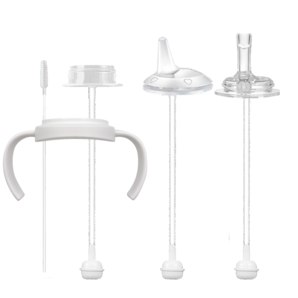 優(yōu)愛心奶瓶吸管適用于貝.親奶瓶 適用于寬口徑奶瓶吸管 奶瓶吸管重力球 吸嘴鴨嘴吸管組手柄白色5件套