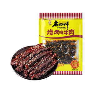 老四川（laosichuan）牛肉干 燒烤牛肉干60g*1袋 中華老字號重慶特產(chǎn)小吃休閑食品零食 燒烤牛肉干60g*1袋 金角老四川牛肉干/踏青露營戶外