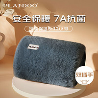 Plandoo 帕蘭朵 熱水袋 灰色繡字 充電暖肚子暖手寶