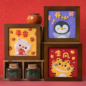 BIABIA羊毛氈戳戳樂diy玩偶相框