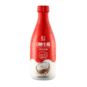 輕上【大瓶裝】椰子汁0糖生椰飲料飲品輕上1L禮盒裝送禮走親戚 0糖生椰【1L*2瓶】無手提扣
