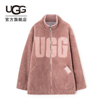 UGG 秋季女士服飾羊羔絨夾克拉鏈LOGO款短外套 1135011