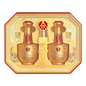 五糧液股份有限公司出品感恩白酒52度濃香型白酒 婚宴宴請 52度 500mL 1盒 感恩禮盒裝-帶杯