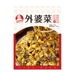 知香齋湘西外婆菜下飯菜咸菜梅干菜湖南特產(chǎn)魚酸菜榨菜腌菜袋裝 外婆菜108g*8袋