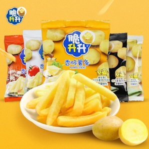 脆升升薯條20g*10包經(jīng)典原味蜂蜜黃油海鹽檸檬碳烤和?；旌峡谖?脆升升薯條鐵板魷魚味 20g*10包