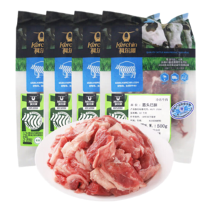 科爾沁國(guó)產(chǎn)原切筋頭巴腦2kg（0.5kg*4包）牛肉筋冷凍谷飼清真牛肉生鮮