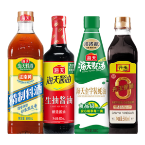 海天醬油 生抽醬油500mL+料酒800mL+蠔油680g+香醋500mL中秋禮品 海天調(diào)味四件套