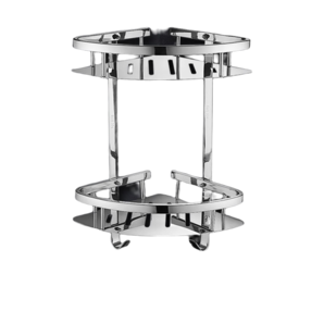 慈晨衛(wèi)生間置物架浴室掛件免打孔壁掛三角籃廚房廁所洗手間 一體304不銹鋼雙層三角籃