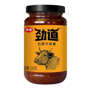 仲景 勁道牛肉醬 肉夾饃拌飯拌面醬牛肉多暴下飯菜佐餐調(diào)味醬 五香味230g