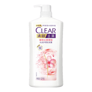 清揚（CLEAR）去屑蓬松洗發(fā)水1.2kg  櫻花沁爽香型1200g 持久留香 潘展樂同款