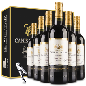 CANIS FAMILIARIS布多格 法國原瓶進口紅酒 騎士干紅葡萄酒 750ml*6支禮盒整箱裝