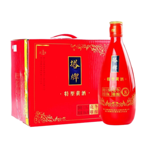 塔牌 紹興黃酒 八年 冬釀花雕特型酒 500ml*6瓶整箱 半干型加飯酒 500mL 6瓶 整箱裝