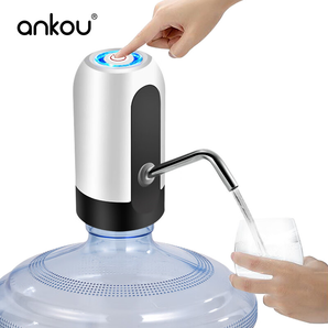 安扣（ANKOU）桶裝水純凈水桶抽水器飲水機(jī)泵電動壓水器抽水泵家用上水器折疊款 經(jīng)典白【一鍵出水】