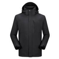 駱駝（CAMEL）三合一沖鋒衣戶外登山服防風(fēng)防水保暖潮牌運(yùn)動(dòng)外套 A1W231117X，幻影黑，男 XXL