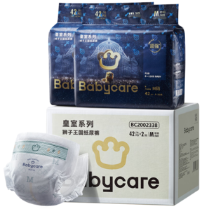 bc babycare皇室獅子王國(guó)紙尿褲加量裝新生兒嬰兒寶寶尿不濕超薄透氣夏季夏天 紙尿褲M碼 2包 84片 【6-11KG】