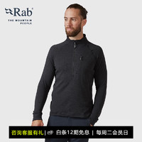 Rab 睿坡 男士立領速干抓絨衣彈力輕薄半開套頭衫健身上衣QFF-74 黑色 S