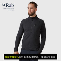 Rab 睿坡 男士立領(lǐng)速干抓絨衣彈力輕薄半開套頭衫健身上衣QFF-74 黑色 S