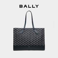 BALLY 巴利 24春夏Bar藍色老花女士托特包6306499 藍色