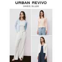 URBAN REVIVO 女士時(shí)尚氣質(zhì)V領(lǐng)休閑紐扣針織開衫 UWH940058