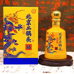 永豐牌北京二鍋頭永豐 清香型白酒 禮盒裝 純糧食白酒 節(jié)日禮品 黃龍 42度 450mL 2瓶 龍釀30