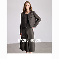 百家好 BASICHOUSE 百家好 Basic House/百家好通勤小香風外套女2024春季新款a字半身裙套裝