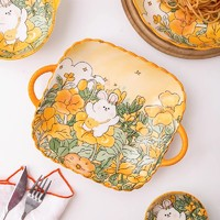 CERAMICS 佩爾森 卡通碗碟套裝家用可愛ins網紅盤子湯碗筷一二人食組合餐具