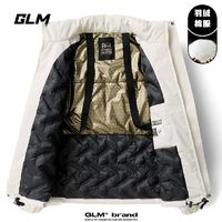 GLM 森馬GLM男女冬季沖鋒拼色立領羽絨棉服石墨烯運動加厚外套