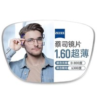 ZEISS 蔡司 1.60非球面樹脂鏡片*2片（含高散）+純鈦鏡架（可升級FILA斐樂/SEIKO精工鏡架）