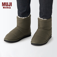 MUJI 無印良品 無印良品（MUJI） 男女通用 不易沾水里抓絨 靴子 雪地靴 ELA02A2A 卡其色