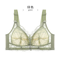 FENTENG 芬騰 防外擴內衣女士薄款大胸顯小文胸無鋼圈顯瘦束胸側收調整型 綠色 34/75B