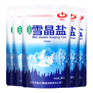 察爾汗雪晶鹽湖鹽品質(zhì)食用鹽 未加碘雪晶鹽260g*60袋