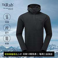 Rab 睿坡 Superflux男士戶外速干保暖抓絨衣運(yùn)動(dòng)登山帽衫QFG-13 碳黑色BKB S