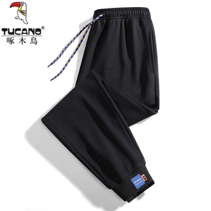 啄木鳥(niǎo)（TUCANO）品牌運(yùn)動(dòng)長(zhǎng)褲男春秋新款潮流百搭防風(fēng)跑步休閑運(yùn)動(dòng)褲f 黑色 2XL