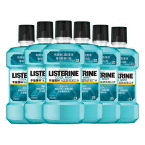 李施德林 (Listerine) 漱口水冰藍勁爽口味清新口氣深層清潔 500mL*6支裝