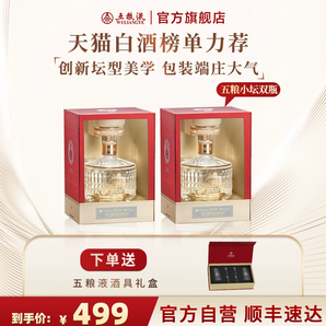 五糧小壇52度500mL*2雙瓶濃香白酒禮盒五糧液官方旗艦正品