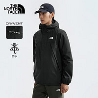 THE NORTH FACE 北面 沖鋒衣男戶外防風防潑單層硬殼外套7QOH 黑色/4H0 L