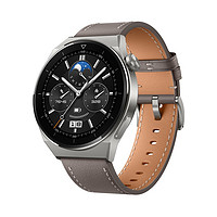 HUAWEI 華為 WATCH GT 3 Pro 灰色真皮表帶 46.6mm表盤健康管理 腕上微信 血氧自動(dòng)檢測(cè)