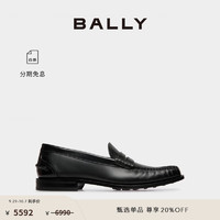 BALLY 巴利 24春夏Oregon黑色皮革男士莫卡辛鞋6306772 黑色 43