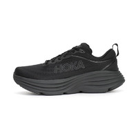 HOKA ONE ONE 男女款 Bondi 8邦代8輕便緩震慢跑鞋運(yùn)動鞋 男款寬版 黑/黑 8.5