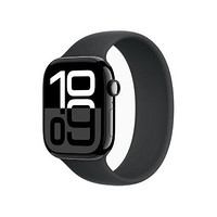 Apple 蘋果 Watch Series 10 智能手表 GPS+蜂窩網(wǎng)絡(luò)款 42mm 亮黑色 黑色橡膠表帶 S/M