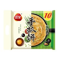 三全 蔥香手抓餅900g10片裝 兒童早餐半成品食品方便速食早點(diǎn)