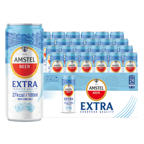 喜力旗下【王子異推薦】紅爵Amstel Extra啤酒330ml*24聽整箱