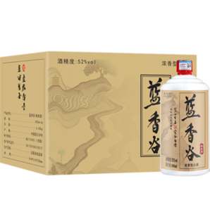 藍香谷糧食酒 白酒濃香型 瀘州糯紅高粱白酒52度 整箱 6瓶