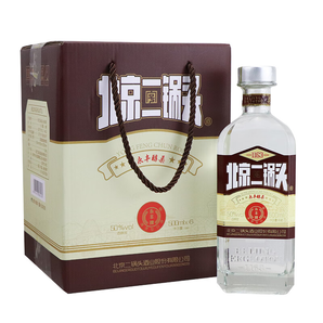 永豐牌北京二鍋頭醇柔清香型糧食白酒整箱 50度 500mL 6瓶 醇柔