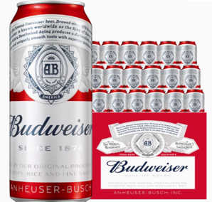 88VIP！Budweiser 百威 啤酒 經(jīng)典醇正紅罐拉格 450ml*18聽