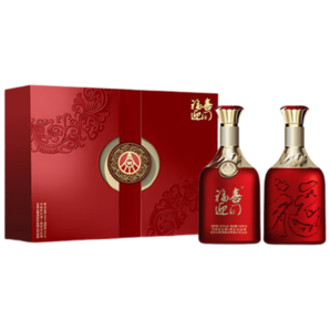 五糧液股份 福喜迎門 紅福 濃香型白酒 52度 500ml*2瓶 禮盒裝 送禮宴飲