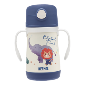 膳魔師（THERMOS）兒童保溫杯水杯吸管杯學(xué)飲杯316L不銹鋼把手學(xué)生杯超輕暢吸杯TCKC